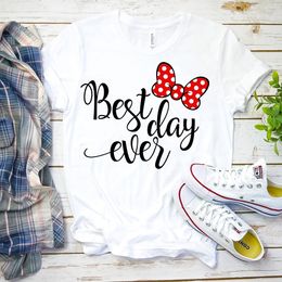 2019 New Summer Best Day Ever Micky Mouse Shirt Tumblr Graphic Hipster Matching t Shirt Cute Holiday Tees