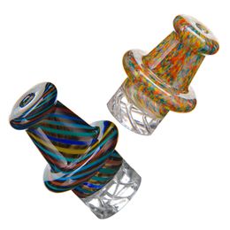Quartz Banger Smoke Cyclone Riptide Spinning Carb Cap OD 30mm Terp Pearls Dab Rigs Glass Water Bongs Hookahs Assorted Color