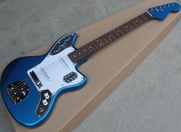 Factory Wholesale Metallic Blue Electric Guitar with Bridge Cover,Rosewood Fretboard,White Pickguard,Offering Customised Service