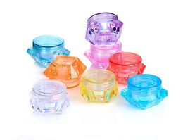 1000pcs/lot diamond square plastic jar 3g 5g cream refill jar for sample sack eyeshadow