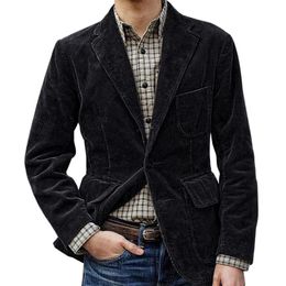 Mens Fashion Brand Corduroy Blazer Britishs Style Casual Slim Fit Suit Jacket Blazers Men Single Breasted Coat Jackets Z1016