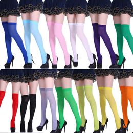 High Elasticity Girl Cotton Knee High Socks Uniform Coral Light Purple Women Tube Socks