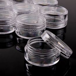 100pc 2 3 5g Sample Clear Cream Jar Mini Cosmetic Bottles Containers Transparent Pot For Nail Arts Small Clear Can Tin For330l