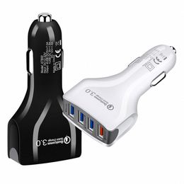 4 USB Ports QC3.0 Car Charger Fast/Quick Charge 3.0 Smart Phone Car-Charger Adapter for iPhone Android