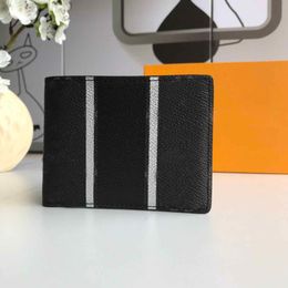 Hot popular classic men women leather Business Hasp wallet lady classical purse Color gradient card holders bag Coin purse dust bag 64439