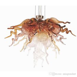 100% Handmade Blown Murano Glass Chandelier Light Small Size Glass LED Light Source AC 110V 240V Modern Art Decor Chandelier for Hotel Decor