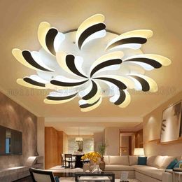 Simple Modern Acrylic Flower-shaped LED Ceiling Lamp, Living Room Lights Household Lighting, AC110-220V Creative Courtyard Warm Bedroom