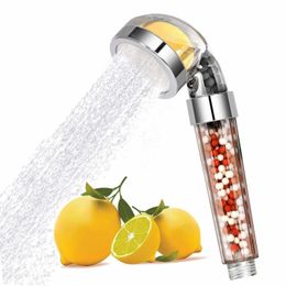 High Pressure Water Saving Shower Head Filter Wand with Citrus Smell Vitamin C Remove Chlorine Softens Hard Water Showerhead Y200321