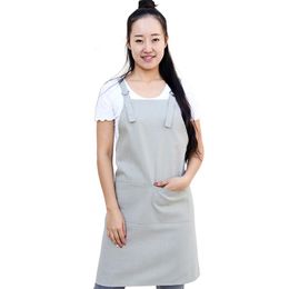 2019 Pure Colour Cooking Kitchen Apron for Woman Men Chef Waiter Cafe Shop BBQ Hairdresser Barber Aprons Gift Bib