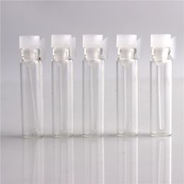 100 x 1ml 2ml Mini Clear Small Glass Test Tube Bottles Vials Sample Perfume Essential Oil Sub Travel Stopper Refillable Bottles