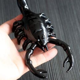 scorpion pipe UK - Black Scorpion Glass Pipe Cool Smoking Pipes Bongs