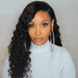 13x4 Loose Deep Wave Lace Front Wigs For Black Women 130 Density Indian Human Hair Wig Pre Plucked