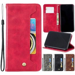 PU Leather Wallet Phone Case for iPhone 11 Pro X XR XS Max Samsung Galaxy S10 Multi Card Slots Flip Protective Cover