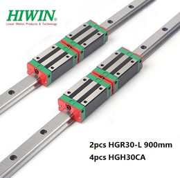 2pcs Original New HIWIN HGR30 - 900mm linear guide/rail + 4pcs HGH30CA linear narrow blocks for cnc router parts