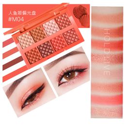 Eye Shadow Hold Live 8 Colours Glitter Shimmer Palette Waterproof Long Lasting Gold Mermaid Nude Matte BN097