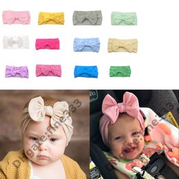 3pcs elastische Newborn Girl Stirnband Baumwolle Print Haar Band Bogen-Knoten
