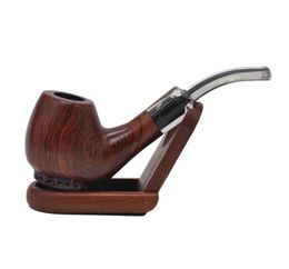 Redwood Solid Wood Bending Removable Pipe Purely Handmade Small Black Leaf Old Flat Nozzle Philtre Nozzle