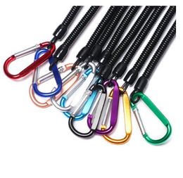 1PC Retractable Spring Elastic Rope Security Gear Tool Anti-lost Phone Keychain Portable Fishing Lanyards Outdoor Tools