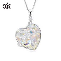Fashion-925 silver heart necklace uses Swarovski crystal necklace