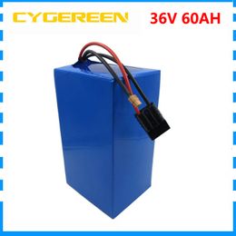 1500W 36V 60AH electric bike battery 36V Lithium ion battery pack use 5000MAH 26650 cell 50A BMS with 42V 5A Charger