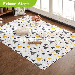 Nordic Gris Blanc Tapis Tapis Géométrique Feuilles Doux Coton Tapis Décor à La Maison Salon Chambre Chambre Enfants Enfants Tapis D Escalade