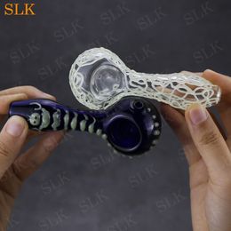 Clear color glasses spoon pipe mini high quality smoke cigarette pipe 4inch straight glass blowing rig for smoke shop wholesaler