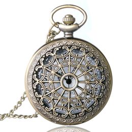 Vintage Bronze Steampunk Web Spider Pocket Watch Men Women Quartz Watches Clock Necklace Chain Pendant Timepiece Gift