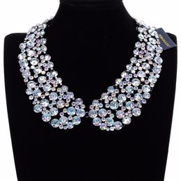 Fashion-n Jewelry Chain Multi-Color Crystal Choker Statement Pendant Bib Necklace