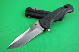 DHL Fast Shipping Assisted Fast Opening Flipper Knife 440C Drop Point Satin Blade Black G10 Handle EDC Gear