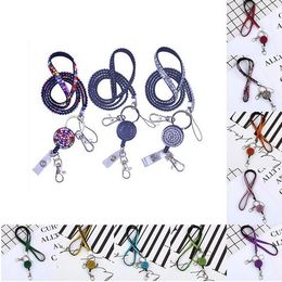 Bling Crystal Rhinestone Lanyard With Retractable Reel For ID Badge Holder Lanyard phone samsung