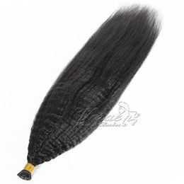 Mongolian Burmese Natural Colour 1g Strand 100g Pre Bonded Kinky Straight Keratin Stick I Tip Human Hair Extensions