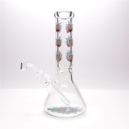 11.6in Hookah Beaker Little Blue Man Glass Bong Waterpipe Dabrig 1 clear downstem and 1 clear bowl