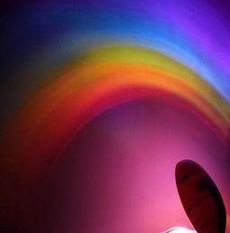New LED Rainbow Projector Room Night Light Colourful Lamp Magic Romantic Gift Kid novelty psychedelic star sky projection lamp