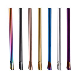 hot 215*12mm stainless steel straw 304 color pipette Creative beverage Milk juice straw Smoothie straw 7color T2I51043