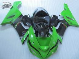 High quality Chinese fairing for Kawasaki Ninja ZX6R 2005 2006 ZX 6R 05 06 green black aftermarket body fairings set