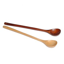 2Pcs Long Handle Wooden Stirring Spoons Jam Spoon Kitchen Cooking Utensils 33cm