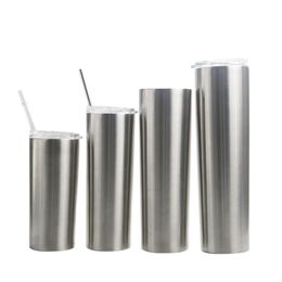 Skinny Tumbler Slim tumbler Tapered Cup Beer Coffee Mug 304 Stainless Steel Insulation Vacuum Flask With Lid&Straw 15oz 20oz 30oz 35oz