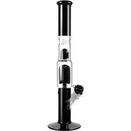 straight tube glass water pipe black color ice pinch small bowl glass bong 18mm female joint for smoking