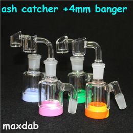 hookahs Thickness Glass Ash Catcher Bowls With Female Male 14mm 18mm Joint Bubbler Perc Ashcatcher Bong Silicone Container Jar