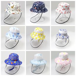 Baby Sun Hat Face Screen Wide Brim Bucket Hat UV Sun Protection Hats Summer Children Play Hat 11 Designs DW5498