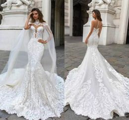 Sexy White Lace Mermaid African Wedding Dresses Bridal Gowns 2019 country Wedding Gowns Nigeria Wrap Princess Wedding Dress 2019