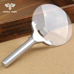 2x 6x 130mm Handheld Portable Illumination Hand Magnifier Magnifying Glass Loupe Tool With 2 LED Lights Lamp