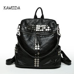 2019 Medio Mujeres Pack Moda Back Moto Mujer Cuero Lavado De Mochila Las RBxFwRrq