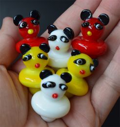 New Solid Coloured Glass Yellow Panda UFO Carb Cap dome for 4mm Thermal P Quartz Banger Nails Glass Water Pipe Bongs