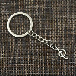 30pcs/lot Key Ring Keychain Jewellery Silver Plated Musical Note Charms pendant for Key accessories