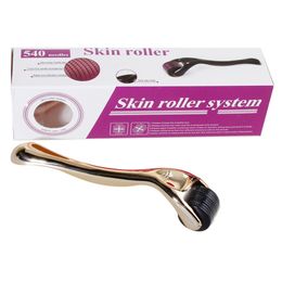DRS 540 micro needle derma roller micro needle dermaroller gold skin beauty roller stainless steel needle roller