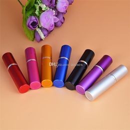 7 Colors 5CC Essential Oils Diffusers smooth Aluminium perfume bottle 5ml Refillable Atomizer Travel glass Spray bottles Home Fragrances