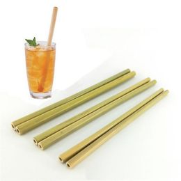 Hot bamboo straw 23cm reusable drinking straw eco-friendly beverages straws cleaner brush bar drinking straws tools party supplies 4935