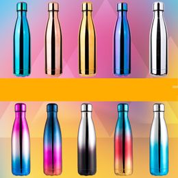 UV Printed Water Bottles Vacuum Insulated Coffee Mug Double Walls Stainless Steel Water Bottle Insulated Drinking Cup Portable Sport Cup A02