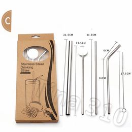 Hot 304 Stainless Steel Straws Environmental Protection Drinking straw Tube Milk Tea Cold Drink Thick Straw Metal straw T2I5284